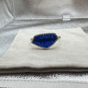 Vintage cobalt stone in gold bracelet GUC